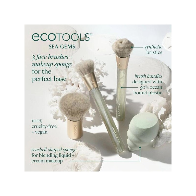 EcoTools 에코툴즈 씨 동물 않는 스펀지, 컨투어, 블러셔, 재활용 페이스