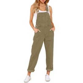 GRAPENT Women Denim Jumpsuit Jean Romper Womens Bib Overalls Boho Overalls for Women Blue Jean Overalls for Women Denim Outfit Color Slate Green Size Large Size 12 Size 14 (GP-PAGHOGG_9-L)