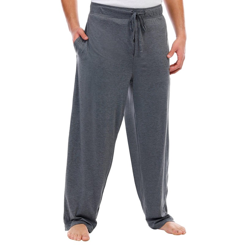 Van Heusen Men's Knit Sleep Pant, Medium Grey, Large