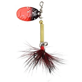 FTM Tornado Spinner Evo 2 g - Trout Spinner, Spinner Bait for Trout Fishing, Ultra Light Trout Bait, Artificial Bait for Trout, Colour: Black/Red Glitter