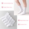 Marchare Girls Ruffle Socks White Dressy Socks 5-8 Liti heart
