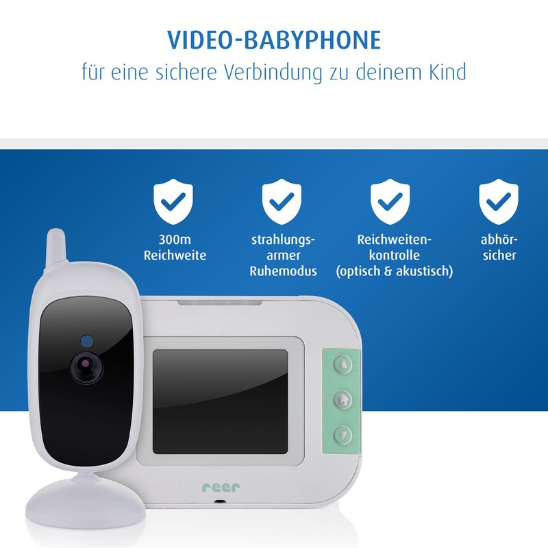 reer BabyCam S, Digital Video Baby Monitor, Interception-Proof FHSS Technology,