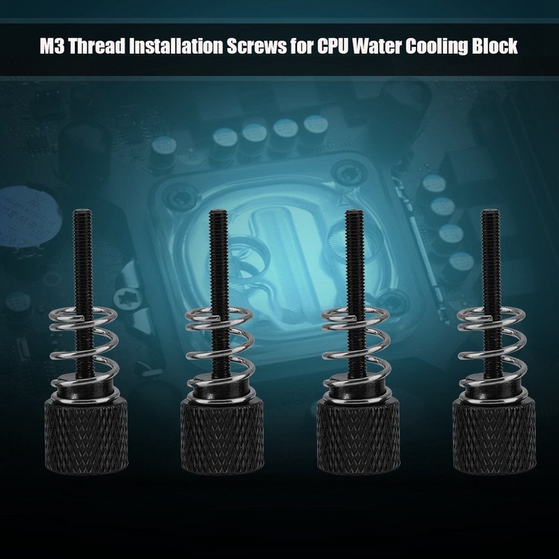 Zunate CPU Water Cooling Block Screw, 4 Pieces Aluminum CPU