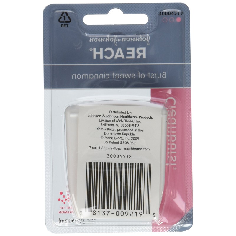 Reach Johnson and Clean Burst Waxed Floss, Cinnamon, 6 Count