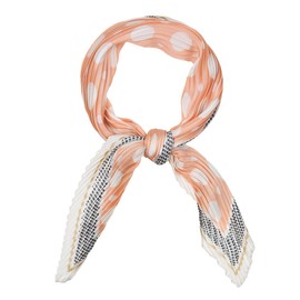 Allegra K Women's Pleated Scarf, Neckerchief, Rhombus Shape, Ribbon, Dot Pattern, Hair Ornament, Bandana, Headband, pink white