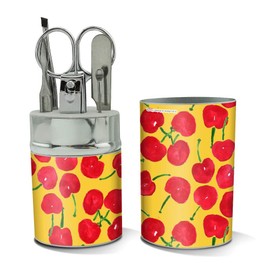 Cheery Cherries Stainless Steel Manicure Pedicure Grooming Beauty Care Travel Kit