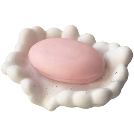 White Bathroom Soap Dish,Self Draining Soap Dish,Ceramic Soap Holder for Counter Top,Bar Soap Holder