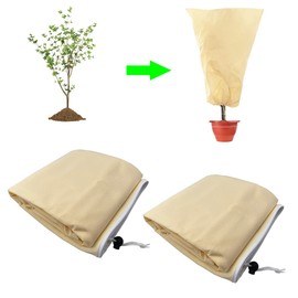 CINGHIA Plant Protection Winter, Winter Protection for Plants, Pack of 2 Plant Protection Covers, Winter Protection for Pot Plants, Super Strong Tear-Resistant, with Zip, Drawstring, Reusable