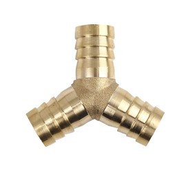X AUTOHAUX 16mm Brass Hose Barb Fitting 3 Way Y Connector for Air Water Gas Oil