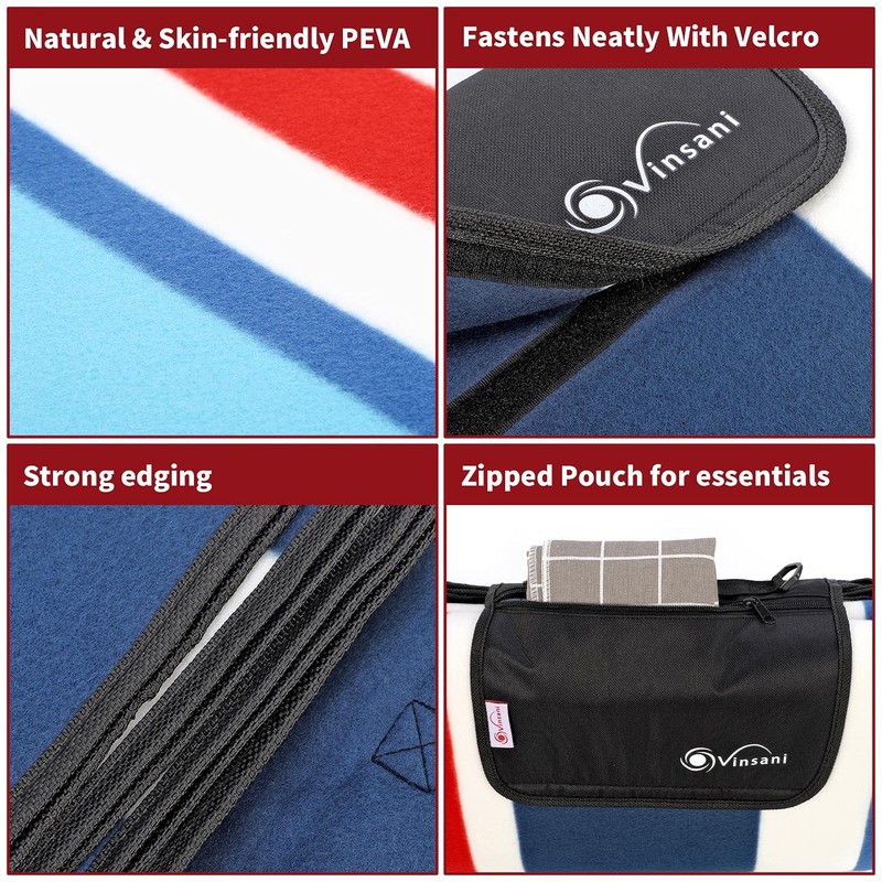 Vinsani 170 x 130cm Folding Picnic Blanket Waterproof & Sandproof