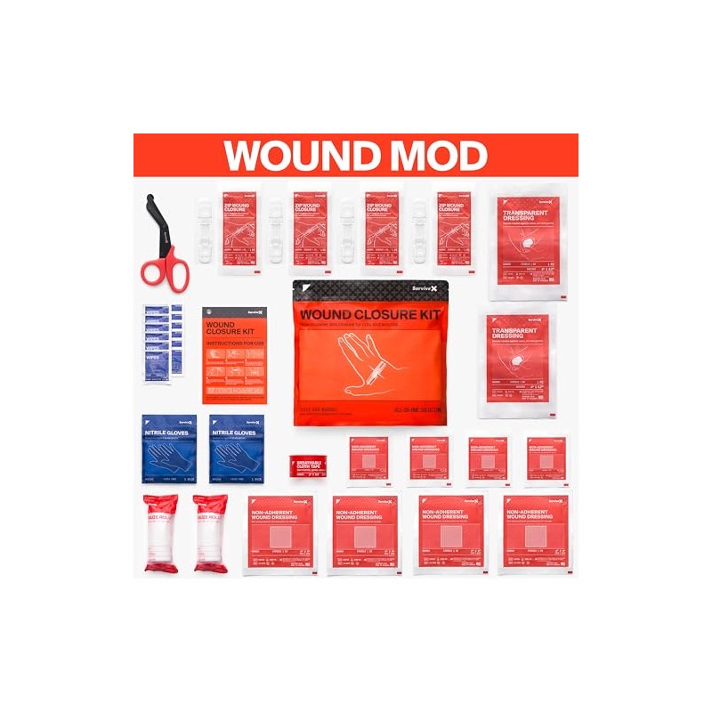 SurviveX Zip Stitch Wound Closure Strips - Repair Wounds Without