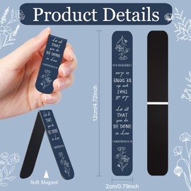Zonon 48 Pcs Bible Verse Magnetic Bookmarks, Inspirational Scripture Christian Book Markers Religious Motivational Encouragement Flower Page Clips Presents for School Supplies (Dreamy Style)