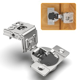 Chibery 2 Pack 1-3/8" Overlay 4D Soft Close Concealed Hinges for Face Frame Door, Adjustable Closing Speed, Smooth Slow Self Close Hinges, Satin Nickel, 105° Open Angle Stainless Steel Cabinet Hinges