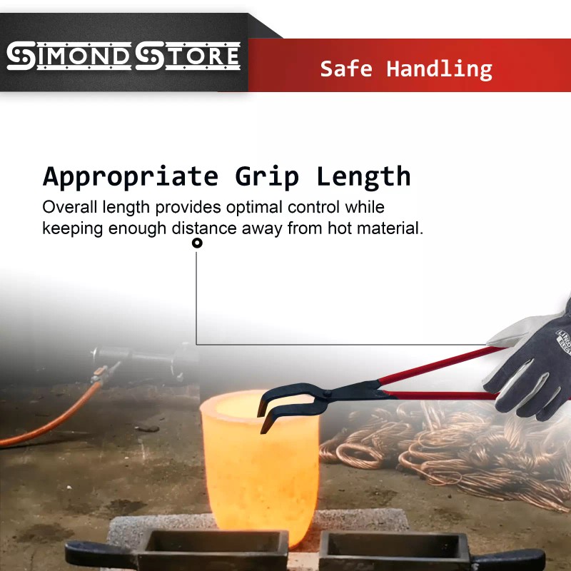 SIMOND STORE Crucible Hinged Tongs - 36" Foundry Crucibles Melting