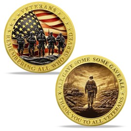 YGLLSSY Military Veterans Challenge Coin Patriotic Thank You Coins for Veterans Military Commemorative Token Appreciation Souvenir Gifts for Army Service