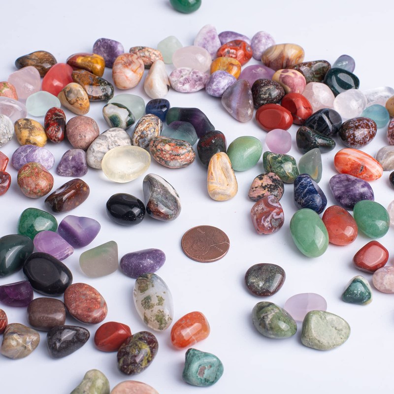 SigMntun Polished Stone Set - 200 pcs Tumbled Stones and