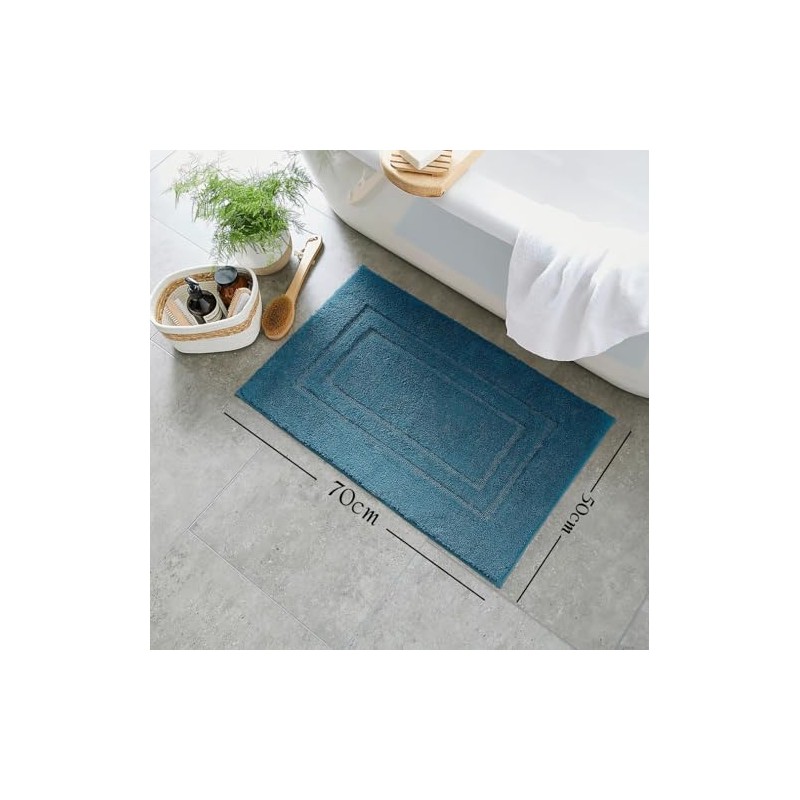 TEXTILESY 2 Piece 100% Cotton Bath Mats Luxury Terry Towelling