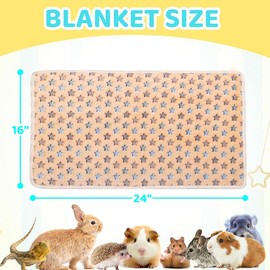 Guinea Pig Bedding Mat - 6 Pack Fleece Soft Warm Small Animal Blankets for Rat Rabbit Hamster Chinchilla Hedgehog Lizard - Washable Small Pet Cage Liners Sleep Mat Bedding Accessories - Size: 13.7"*13.7"