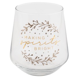 Karma Gifts, Chic Stemless Wine Glass, Stemless Glasses Housewarming Gift, Making Spirits Bright