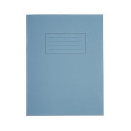 school exercise book ruled and margin 229x178mm blue cover x 1 single notebook
