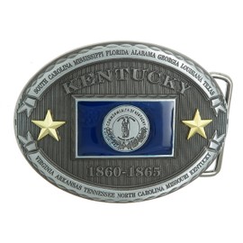 Kentucky KY State Flag Western Metal Belt Buckle