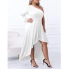 Women's Plus Size One Shoulder Asymmetrical Maxi Dress High Low