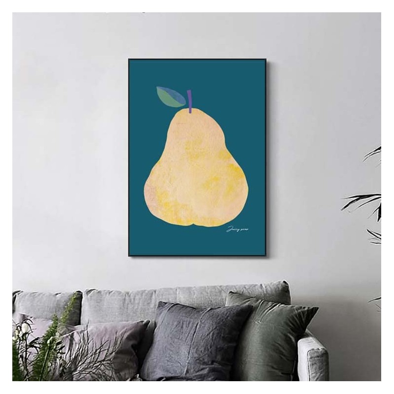 TOKYOARTLABO Poster NordicPear Blue Western Pear A2 Art Poster NordicPear