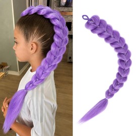 Purple Braiding Hair Ponytail Extensions 24 Inch Costume Cosplay Halloween