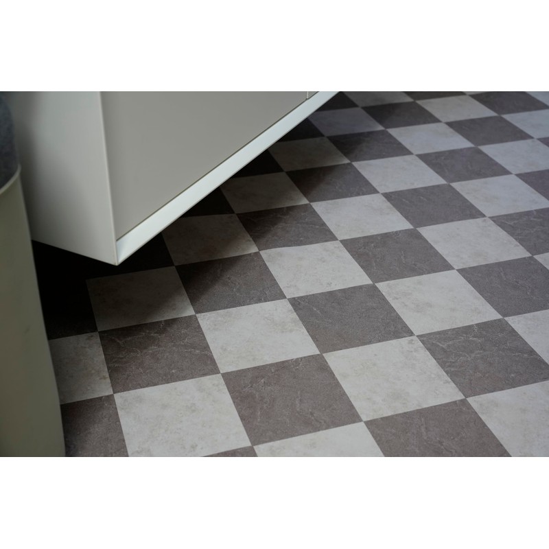 auxua Caramel‌ Vinyl Checked Flooring Roll – Small Size (15.7”