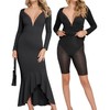 Popilush Long Sleeve Dress for Wedding Guest Lace Shapewear Dress