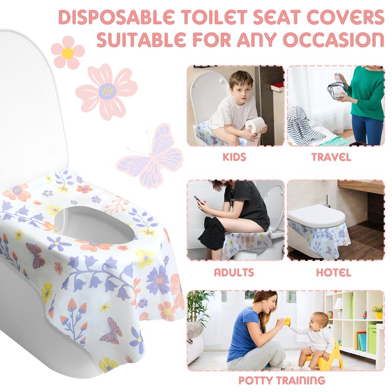 Preboun 40 Pack Toilet Seat Covers Disposable for Kids Extra