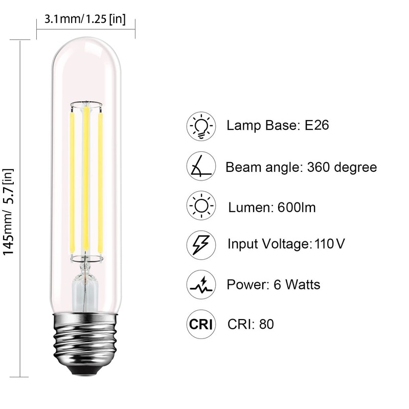 PIFUT T9 LED Bulb, E26 Dimmable LED Bulb, 110v 600Lumens