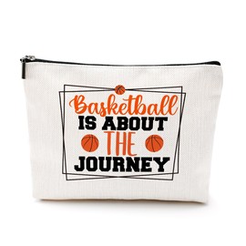 Basketball Gifts Basketball Stuff Cosmetic Bags for Women Makeup Bag, Christmas Birthday Friendship Gifts for Sport Lovers Coach Team Colleague Bestie Teacher Travel Toiletry Bag Skin Care Bag
