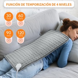 NOVAKA Almohadilla Térmica, Cobijas Eléctricas para Alivio de Dolores de Espalda, 60cm * 30cm, Almohadilla Eléctrica Con Ajustes De Temperatura De 9 Nivel, Cuarta Niveles de Cronómetro, Apagado Automático, Plegable y Lavable a Máquina