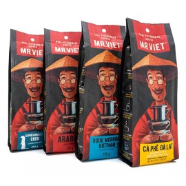 MR. VIET Coffee Vietnamese Ground Coffee Arabica Robusta Flavors 250g VietsWay - Hazelnut