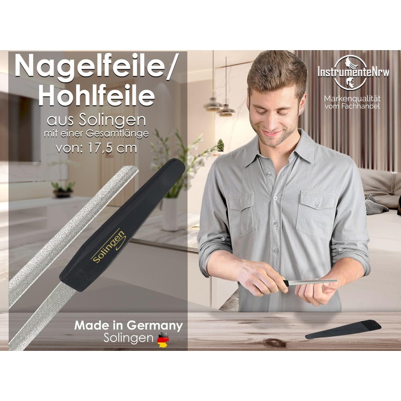 Nail File Hollow File from Solingen Manicure Sapphire Nail File