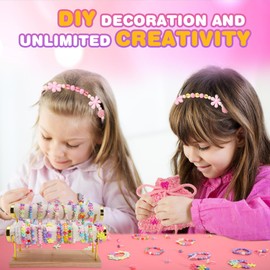 Friendship Bracelet Making Kit Toys, Ages 7 8 9 10 11 12 Year Old Girls Birthday Gifts Ideas, Arts and Crafts String Maker Tool, Bracelet DIY, Kids Travel Activity Set