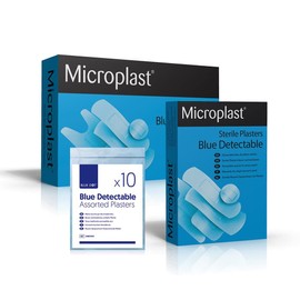 Microplast Detectable Finger Extension Plaster 50-Piece Set, Blue