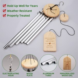 Memorial Wind Chimes, Sympathy Wind Chimes for Loss of a Loved One, Memorial Gifts for Loss of Mother/Father. Bereavement Gifts in Memory of Loved One, Remembrance Presents