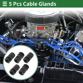 A ABSOPRO M18x1.5 Kabelverschraubungen 15.8mm / 0.62" Faltenbalg Wasserdichte Verbindung Gerade Durch PA6 Nylon Schwarz 5 Stück