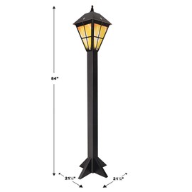 Beistle 7 FT 3-D Lamppost Photo Prop for Christmas Decor New Orleans Theme Party Supplies, 7' x 21.25", Black/Yellow