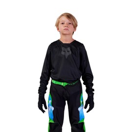 Fox Racing Youth 180 Motocross Dirt Bike Jersey, Black/Black, Medium