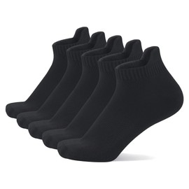Thin Viscose Bamboo No Show Sock Men Low Cut Socks Odor Resistant Breathable Sock 5 Pairs (CA/US, Alpha, X-Large, Regular, Regular, Black)