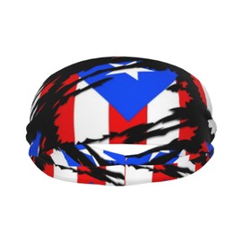 Puerto Rico Flag Headbands Non Slip Sweatband Fashion Summer Hair Bands for Tennis,Basketball,Running,Gym,Working Out