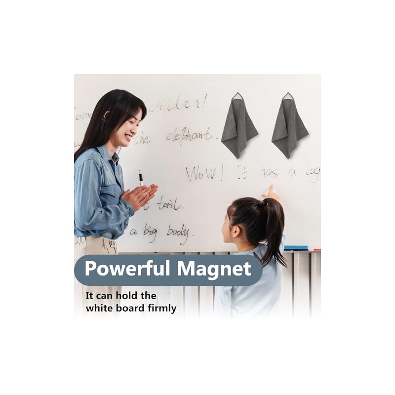 2 Pack Magnetic Microfiber Whiteboard Eraser Dry Erase Cloth Cleaning
