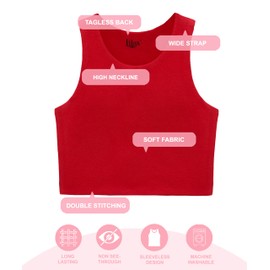 Lilax Girls' Double Lined Sleeveless Basic Crop Tank Top (Red, 6)