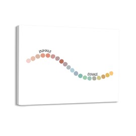 Modern Meditation Inhale Exhale Framed Canvas Wall Art Decor 14×11 inch, Inspirational Mental Health Print Painting Artwork Home Wall Decoration For Home Kids Yoga Room Bedroom Living Room