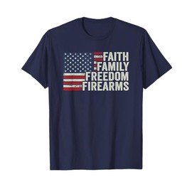 Faith Family Freedom Firearms - Vintage USA Pro God Guns T-Shirt