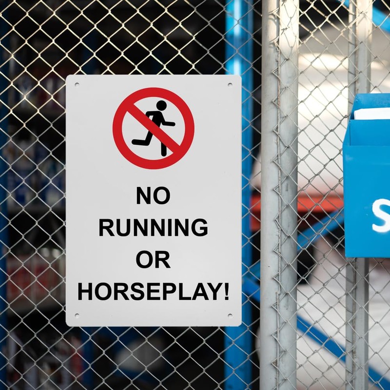 No Running Or Horseplay! Sign, 8.5 x 11 in" OSHA