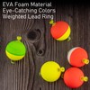 Dr.Fish 10 Pack Weighted Fishing Bobbers EVA Foam Snap-on Spring